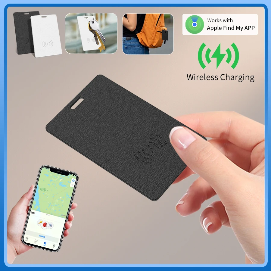 Locator Smart Mini Tag Bluetooth Anti Loss Tracking Card Wireless Charge For iPhone IOS Find My APP Wallet Phone Tracker