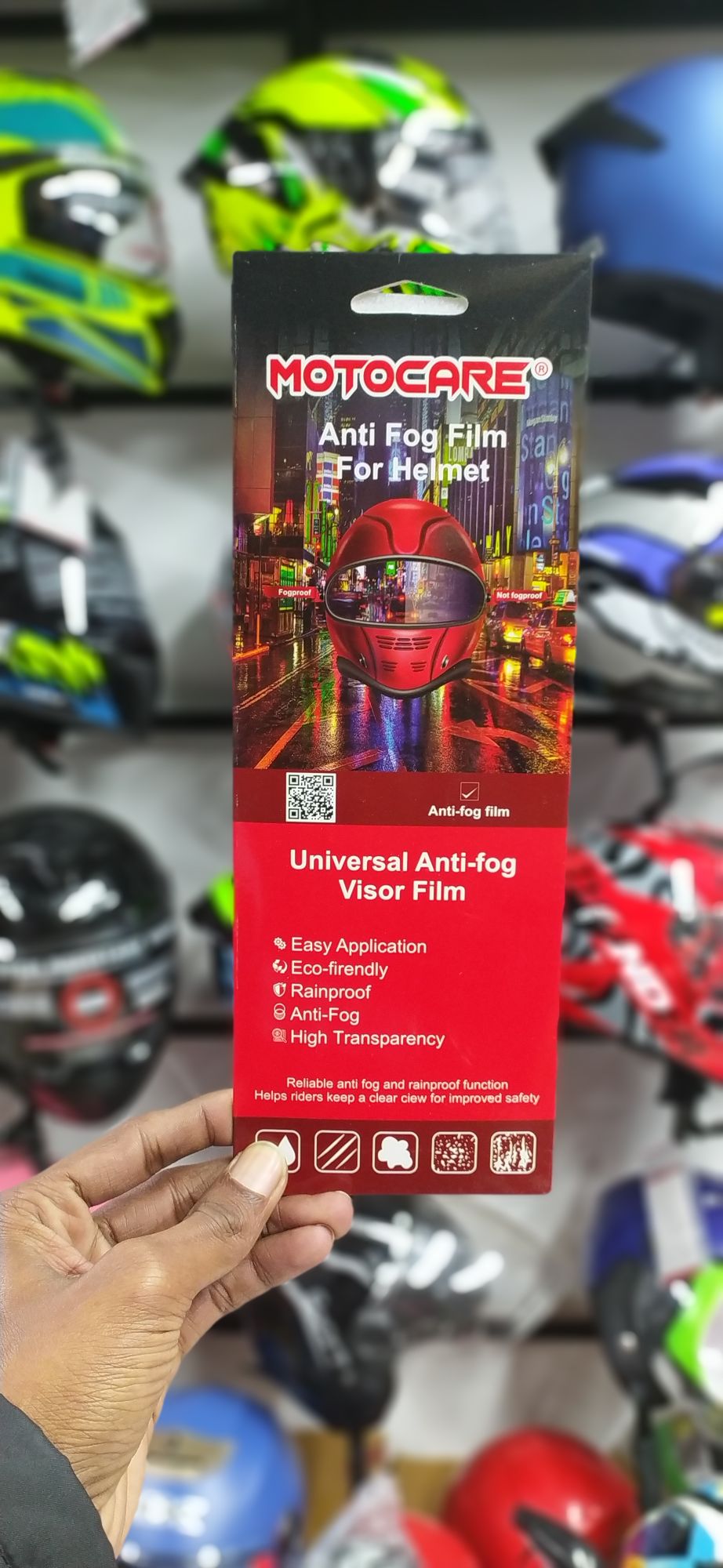 Motocare Anti Fog Film for Helmet Visor Clear Waterproof Anti