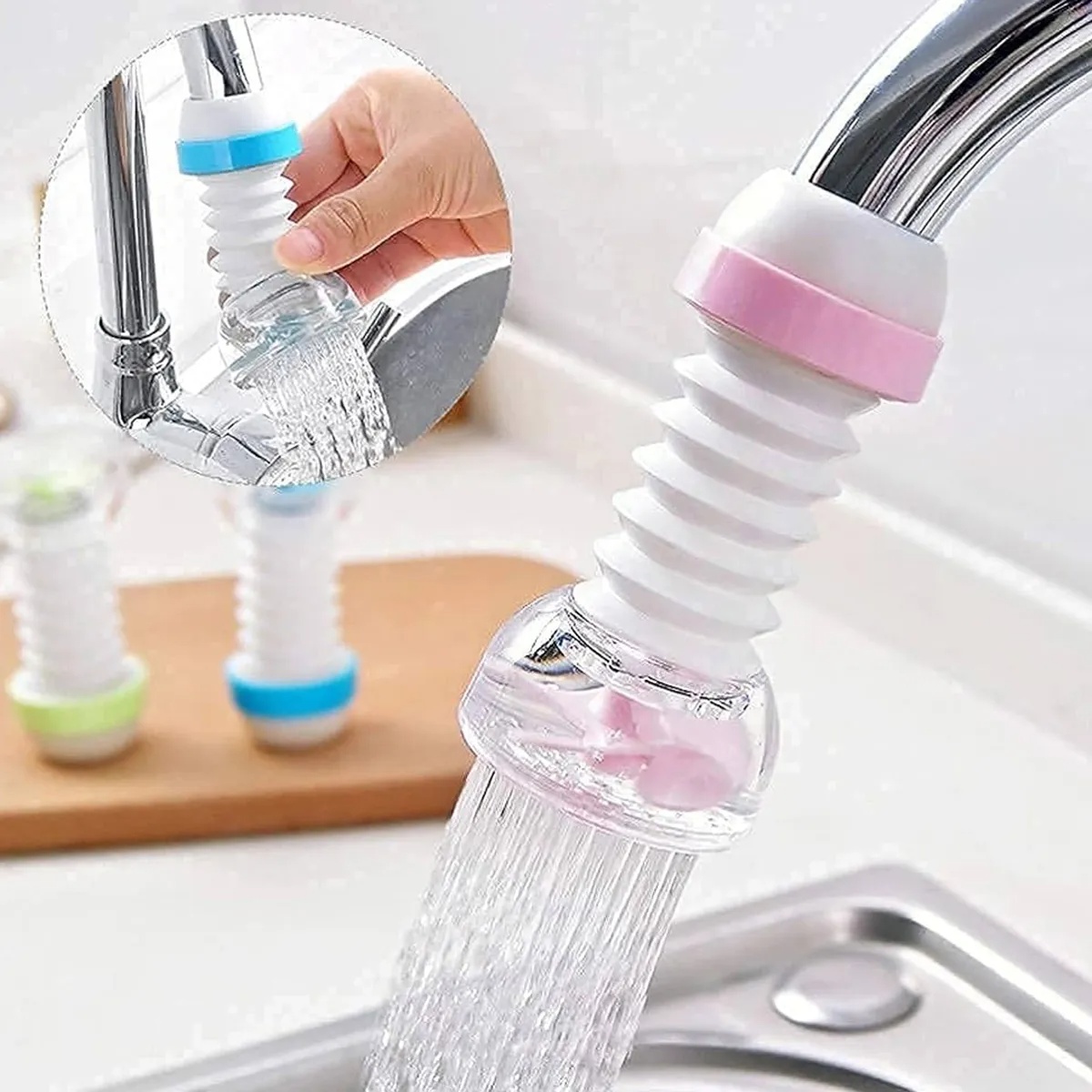 360° Rotating Faucet Aerator - Swivel Head Water-Saving Nozzle & Adapter for Household Use. 