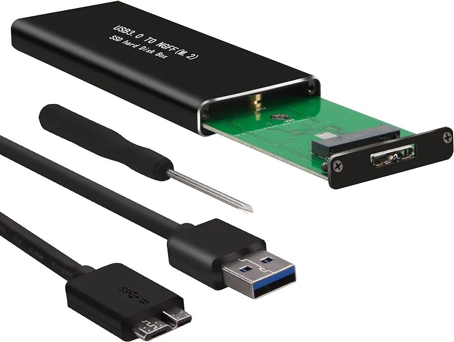 M.2 SATA SSD to USB 3.0 External SSD Reader Converter Adapter Enclosure with UASP, Support NGFF M.2 2280 2260 2242 2230 SSD with Key B/Key B+M(Can't Fit for PCIe NVMe/PCIe AHCI with Key M)