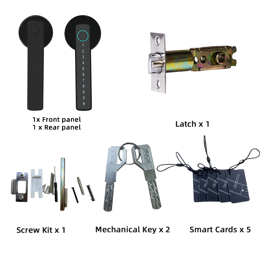 RAYKUBE M5 Tuya BLE Fingerprint Door Lock Digital Electronic Lock with Password/Key/IC Card/ Smartlife/ Tuya APP Unlock. 