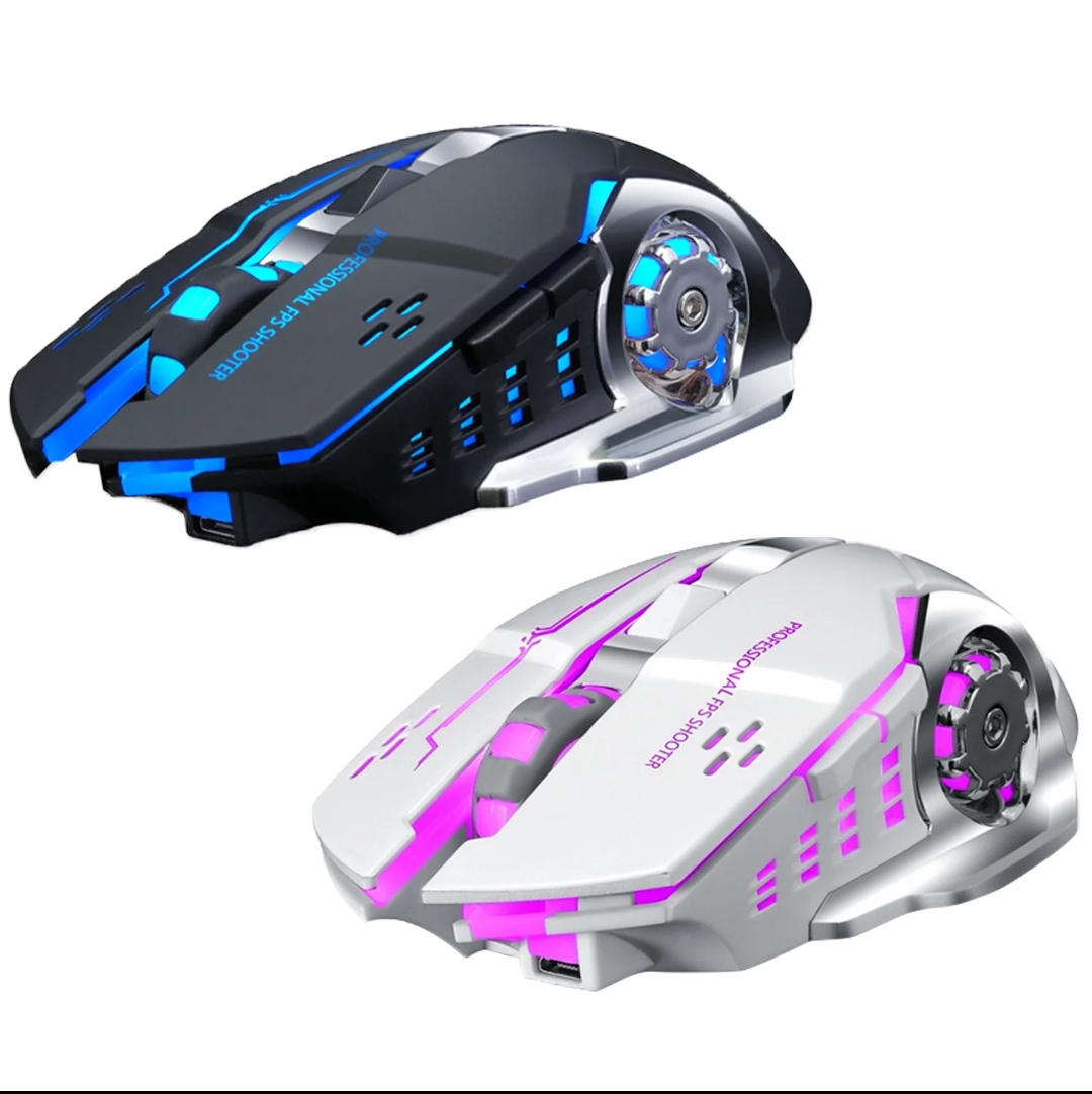 RECHARGABLE Wireless Gaming Professional Mouse RGB For IOS Android Mac & Computer Laptop. 