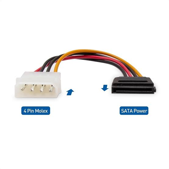 4 pin molex sata power cable for ssd or hdd extension. 