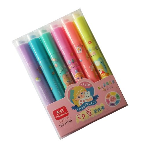 Tianhao highlighter Cartoon Pattern (6pcs/pack). 