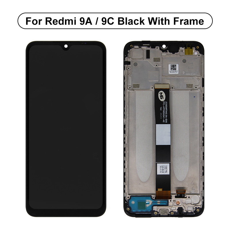 6.53'' For Xiaomi Redmi 9A Display LCD Touch Screen Digitizer For Redmi 9C LCD Replacement Parts With Frame. 