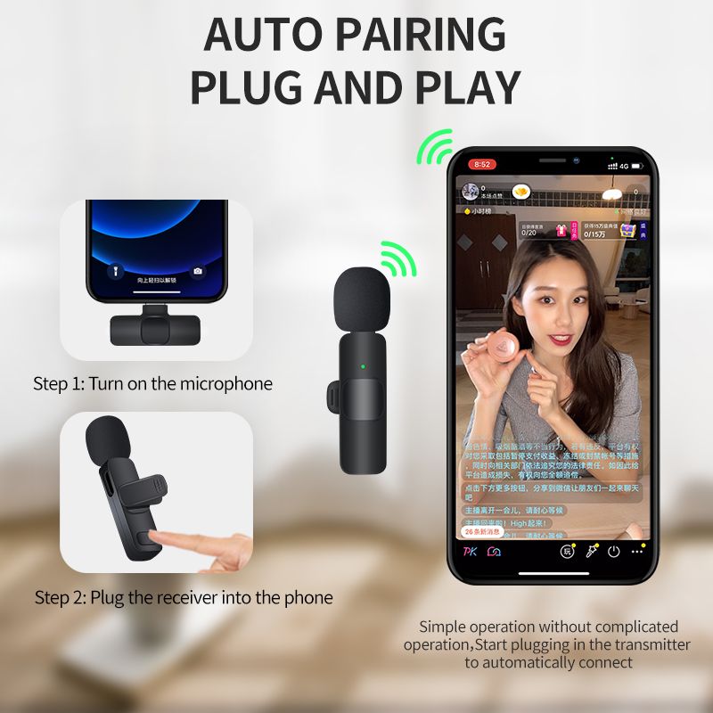 K9 Wireless Dual Microphone For Iphone And Android. 