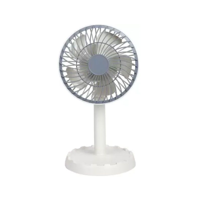 Joy Super JY-2218 Professional Rechargeable Portable Mini Table Fan Strong Wind Left to Right Oscillating Angle 45 Degrees - AC/DC. 