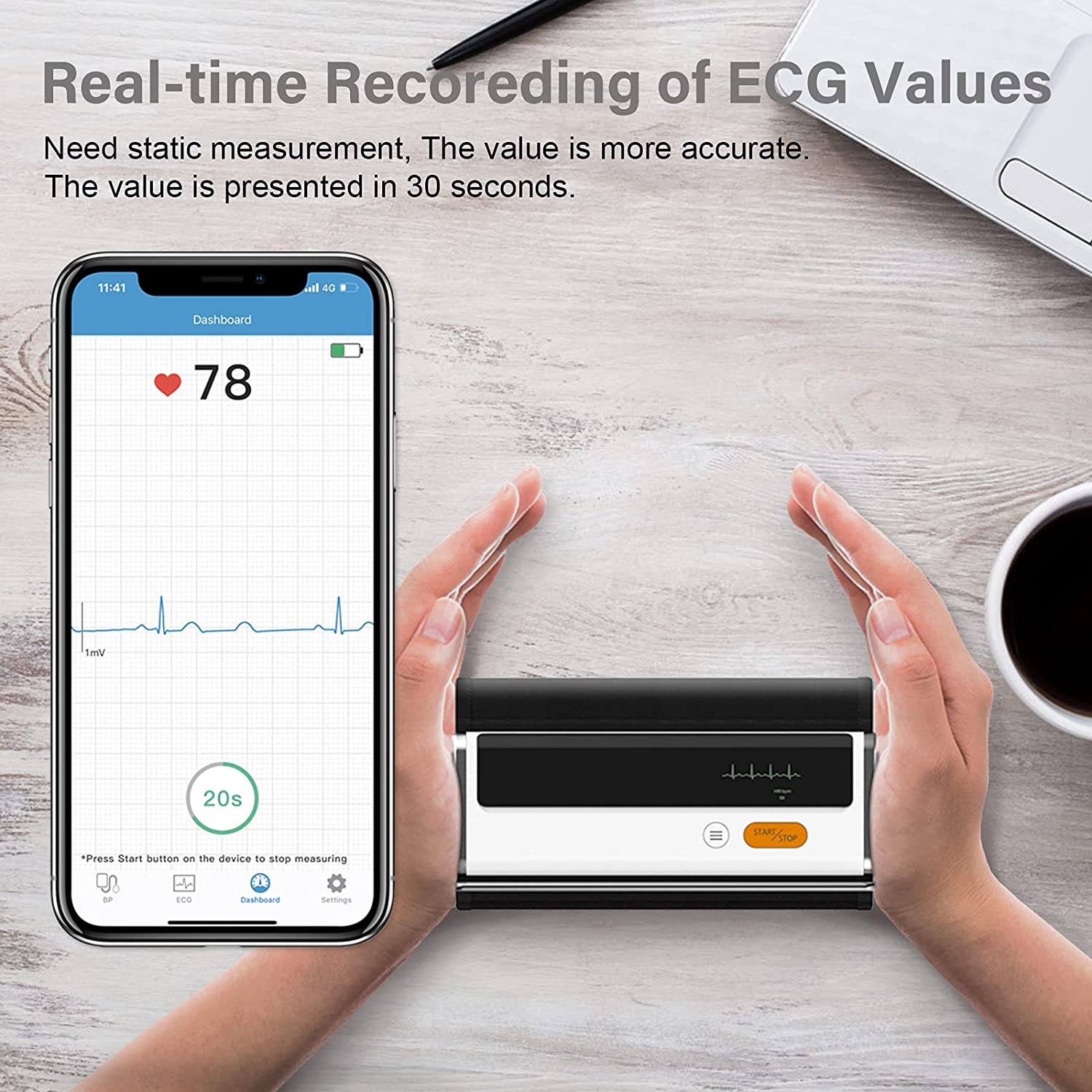 Armfit Plus Bluetooth Blood Pressure Monitor for Home use, Upper Arm Cuff, Accurate Digital BP Machine, Heart Health Monitor. 