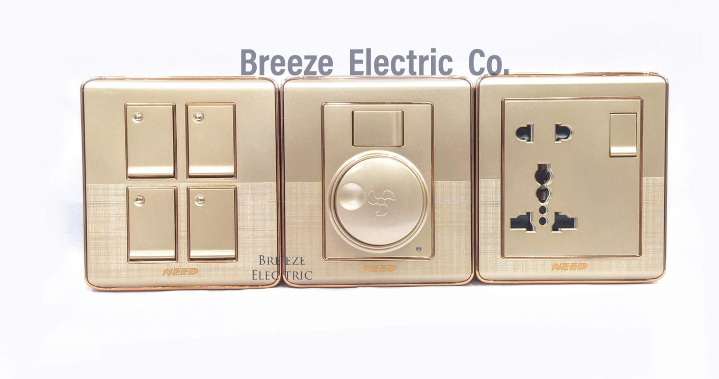 Need Gang Switch Premier Standard Value Pack: 4 Gang+ Fan Dimmer+13A 5 pin Multi Socket+3 gang Plastic Back Cover.. 