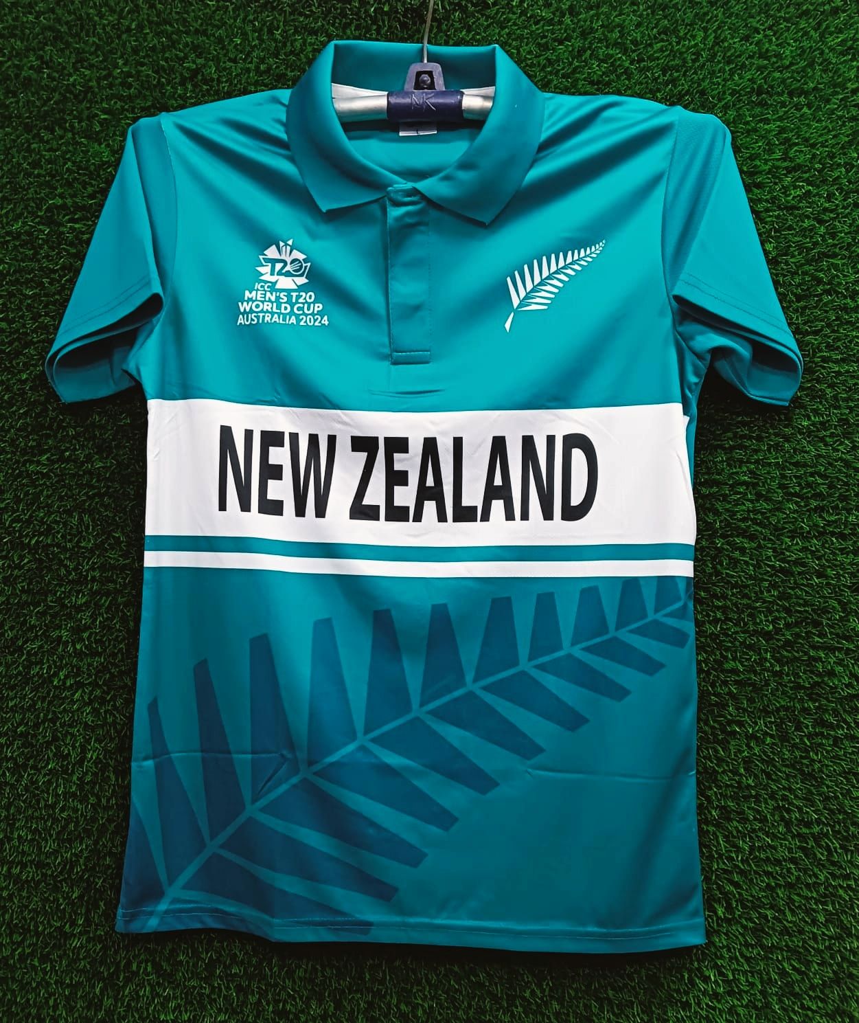 New Zealand T20 World Cup Jersey 2024. Short sleeve Collar Cricket