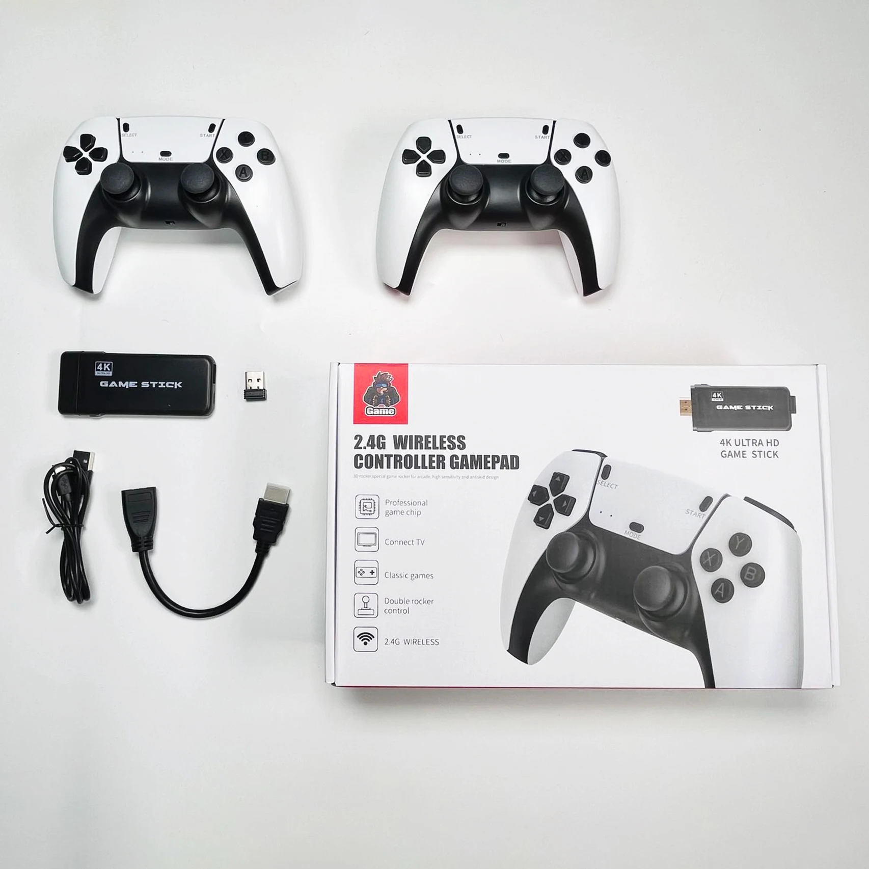 M8 Pro video game console 2.4G high-definition 4K retro game TV stick, two player game children's gift 20000+games suitable for. 