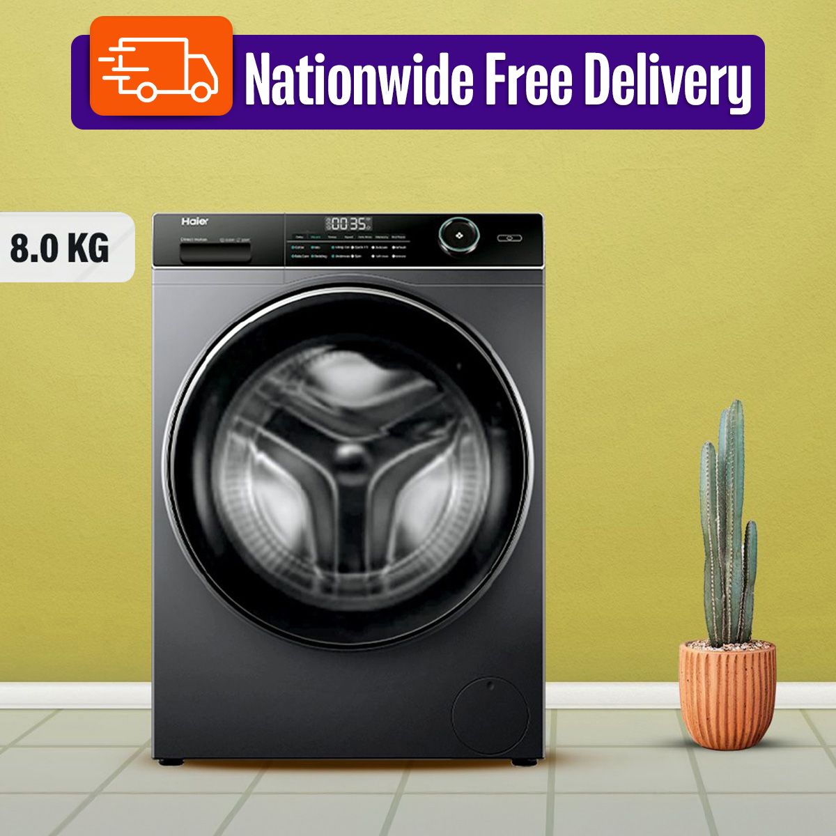 Haier 8 KG Front Loading Washing Machine (HW80-BP12929S6) Free Installation