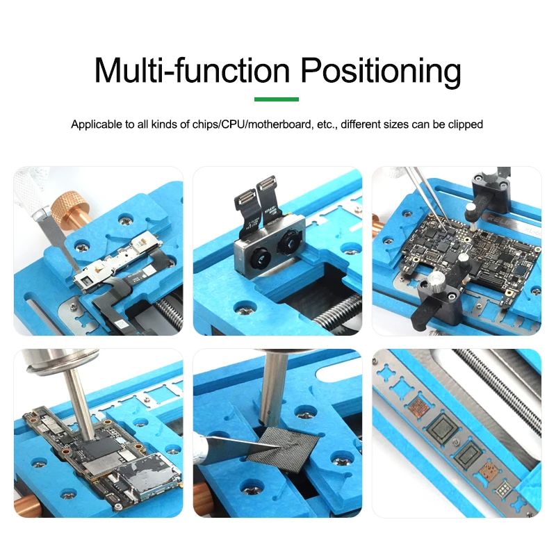 RELIFE RL-601F Multi-function Repair Fixture for Mobile Phone Motherboard Positioning Track Double Clamp Fixed Platform Tool. 