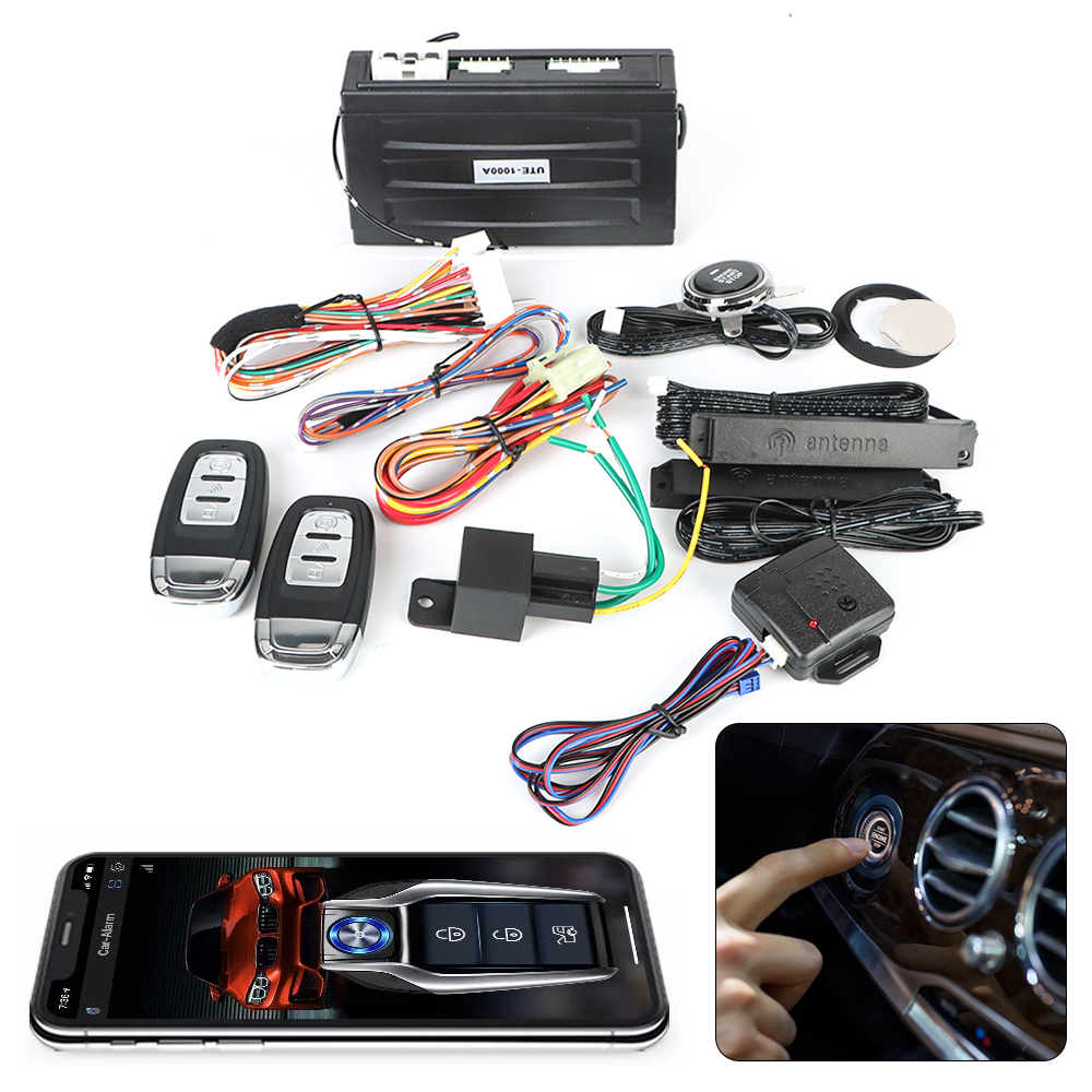 Car Starter Alarm Smart Bluetooth Autostart Set Auto Start Stop Push Button Keyless Entry System Remote Control Kit Accessories. 