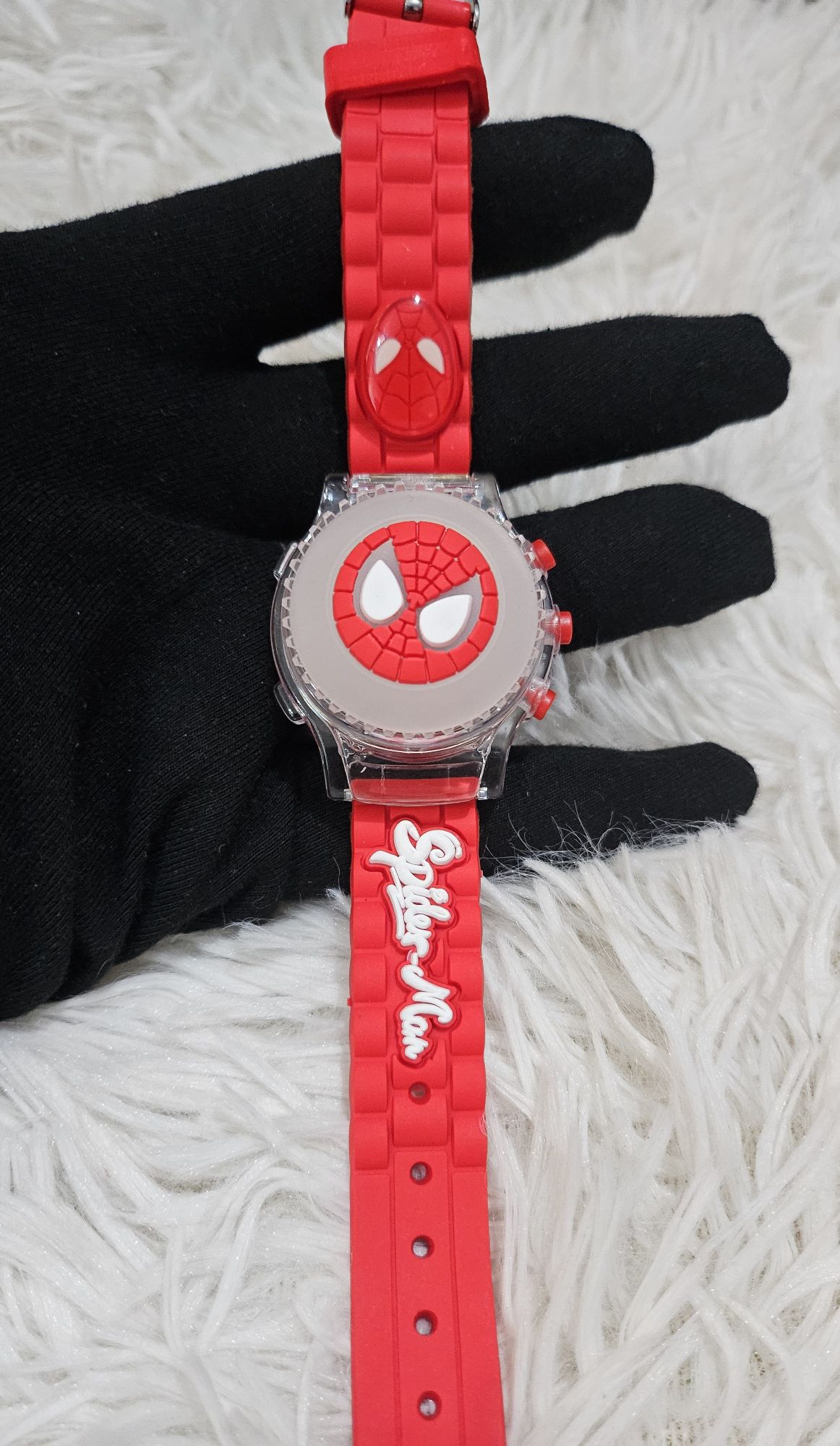 Kids Boys Spiderman Watch Spinner Lighting Musical Cool Fun Watch. 