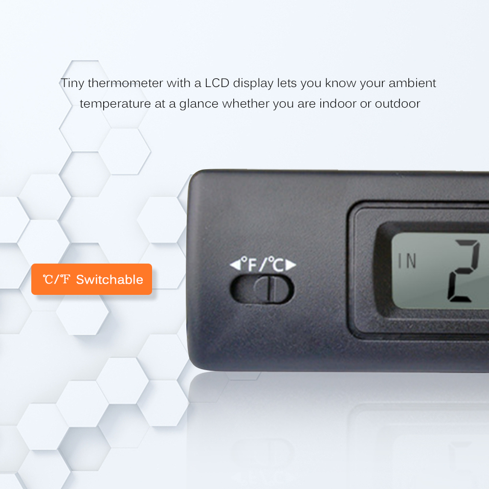 Mini Thermometer Electronic Digital Car Thermometer Indoor Outdoor Multi-Function Thermometer Time Temperature Display with Prob. 