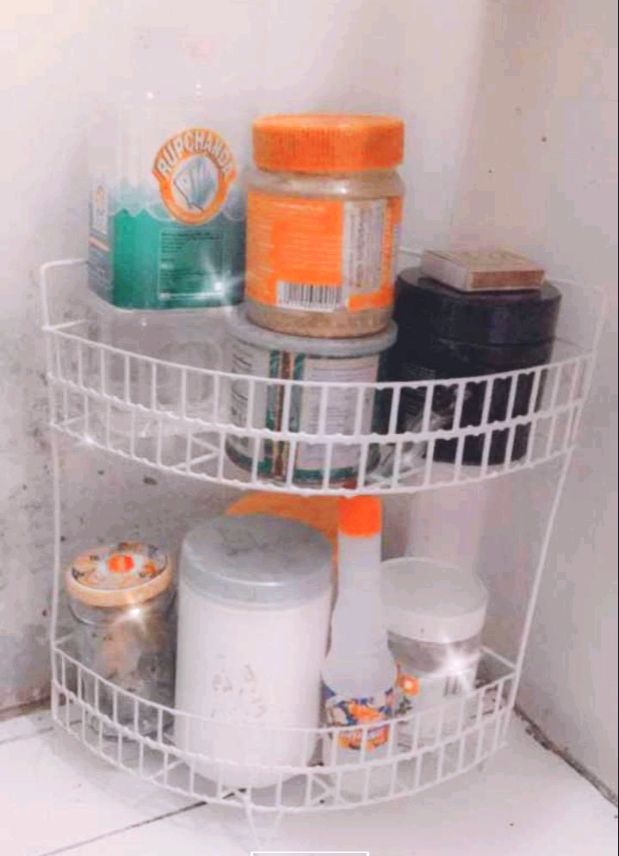 3+2 Layer Corner Shelf -2 Pcs Metal Rack Storage Organizer দুটি লোহার কর্নার স্ট্যান্ড রেক. 