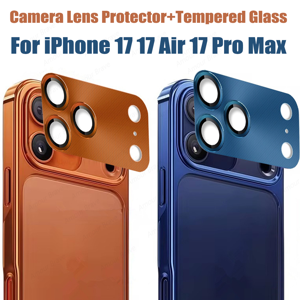 Hoerrye For IPhone 17 Pro Camera Lens Protector - [12FT Shatterproof Military Grade] [Strong Adsorption] Metal Top 9H Tempered Glass Camera Screen Full Protective Cover Case Friendly,Blue