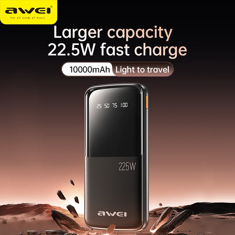 Awei P10K 10000mAh Fast Charing Powerbank 22.5W Power Bank techexbd