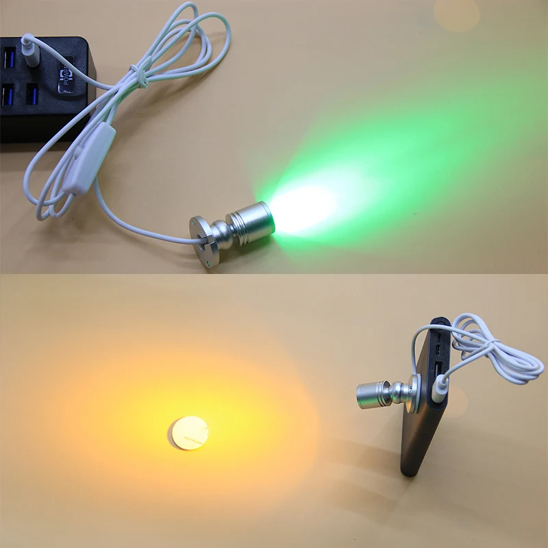 LED USB 5V 3W Led Spot Light Surface Mounted Cabinet Showcase Counter Jewelry Lamp Rotatable Angle Ceiling Mini Spotlight. 