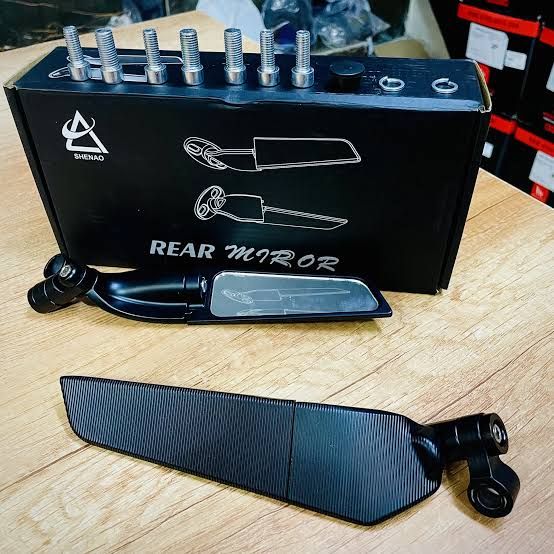 shenao rear mirror Looking Glass Motorcycle Rearview Mirrors Wind Wing Adjustable Rotating Side Mirror Winglet Compatible. 