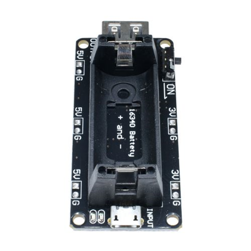 16340 Micro USB Power Bank Battery Charger Module Dual Output 3.3V 5V Rechargeable Battery Holder Lithium Battery Charging Board. 