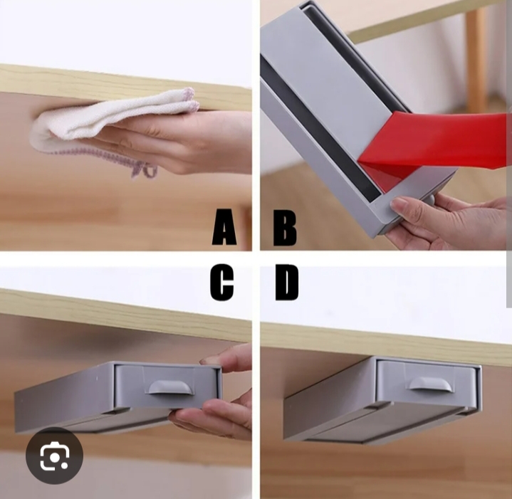 Table Storage Drawer Organizer Box Pencil Tray Desk Hidden Under Desk Stand Self-adhesive under-drawer Storage Box

Under Desk Drawer Organizer, Punch Free Under-The-Table Drawer, Self-Adhesive Hanging Pencil Drawer, Hiding Under Drawer Storage Drawer. 