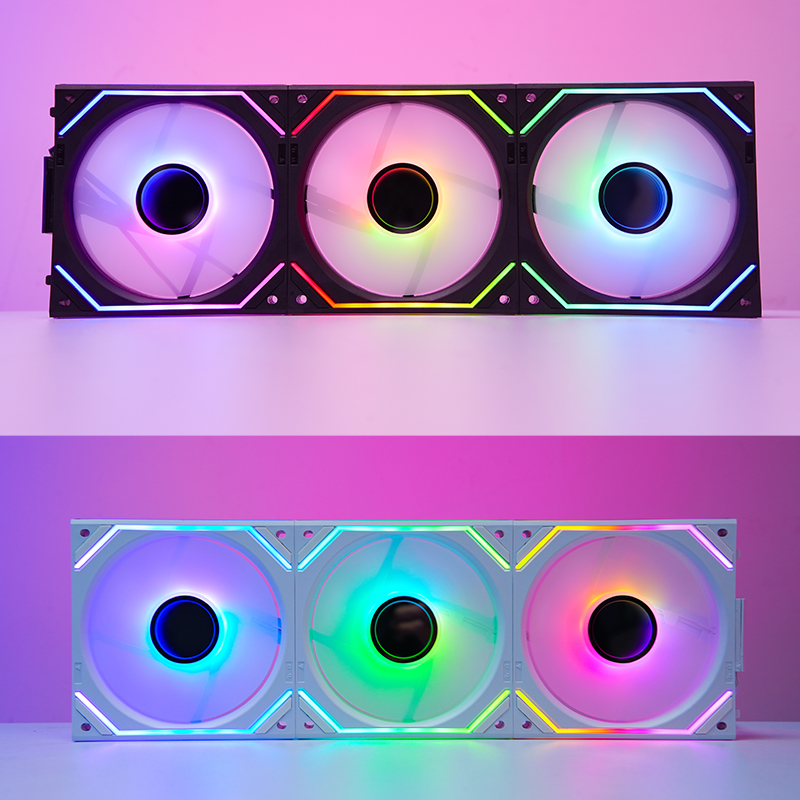 Jungle Leopard V2 Case Fan Magic Block Free Splicing 120mm PC Computer 3PIN Radiator Cooler 12V Chassis Fan 5V ARGB Divine Light. 