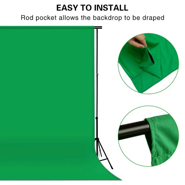 Premium Quality - Green Screen 5.6 x 9 feet Backdrop Background For Photography without stand - Emphasizing Value. 