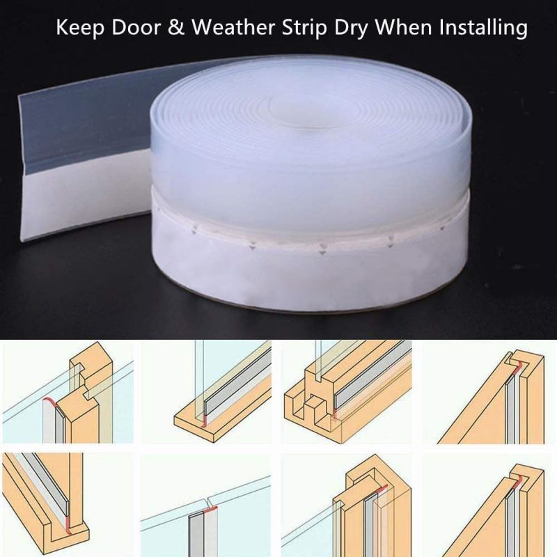 Door and Window Rubber Steal Strip Glass Door Crack Windproof Dustproof Self-Adhesive Tape Door Bottom Seal. 