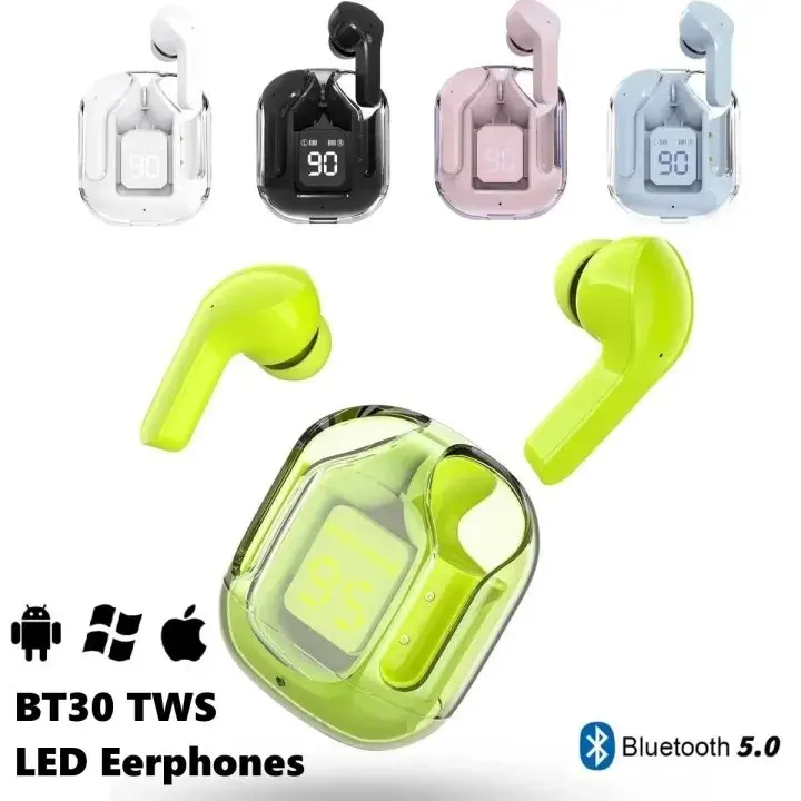 BT30 ENC Noise-Canceling Wireless Bluetooth Earbuds - HiFi Stereo Headphones with Digital Display Charging Case, Waterproof for Gaming