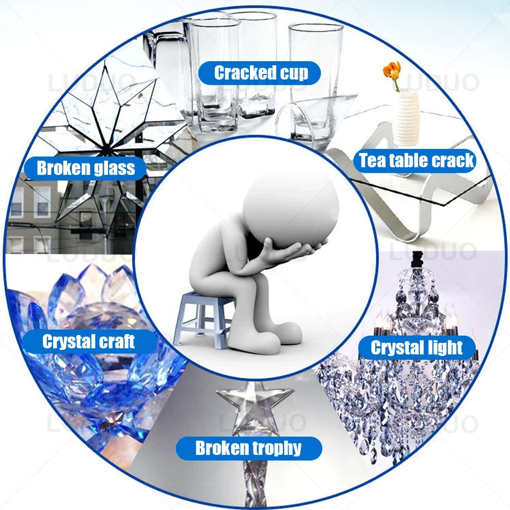 UV Light Glue Super Glue 5 Seconds Fix Adhesives Sealer UV Curing Adhesive Bonding & Welding Glue Kit for Glass Metal. 