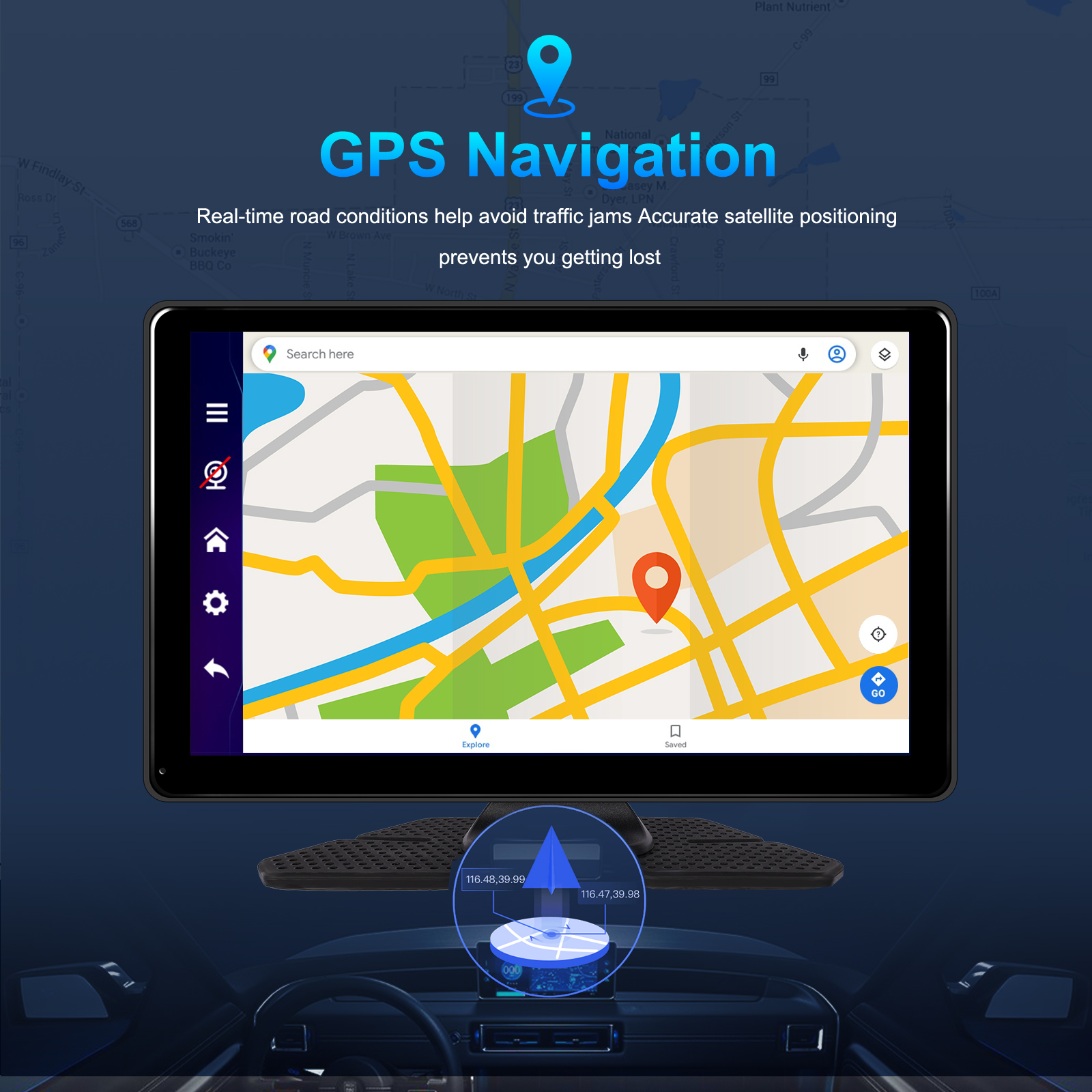 Podofo Android 10 CarPlay Car Video Player 9 " Suppport Rear Camera Supports Navigation Android Auto Apple Airplay Dashbord DVR. 