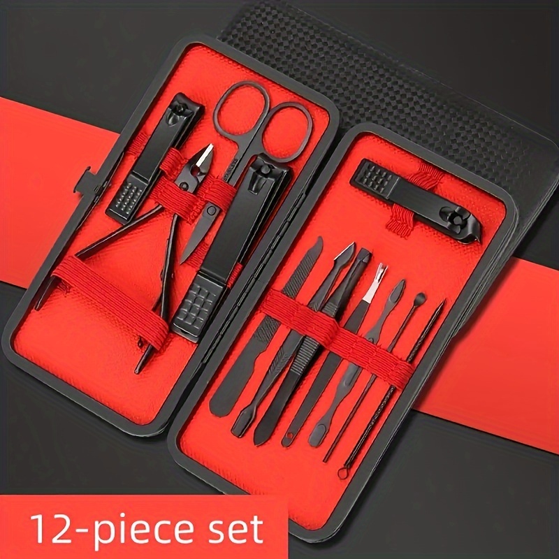 7/12/24pcs Black Nail Clippers Kit, Ultra Sharp Sturdy Fingernail