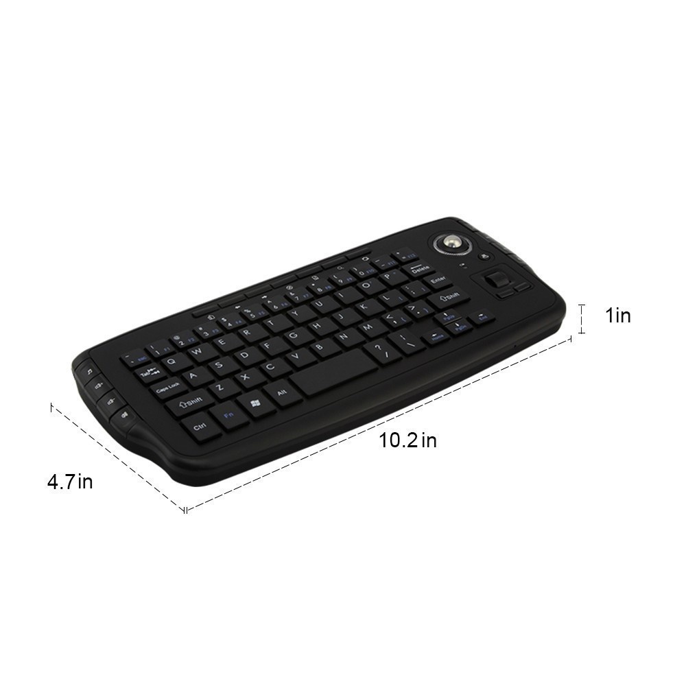 Jomaa 2.4G Wireless Trackball Keyboard with Trackball and Scroll Wheel Mini USB Keyboard for Laptop TV Box Computer. 