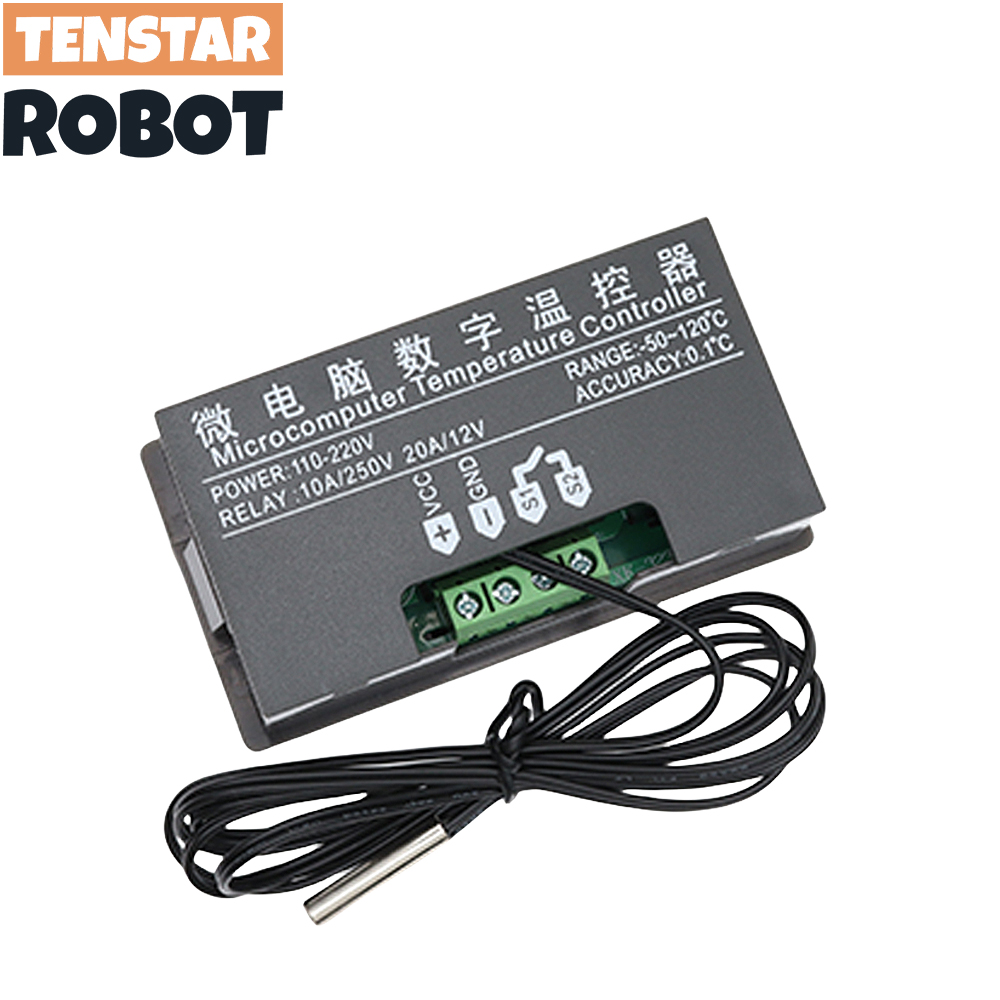 W3230 12V 24V AC110-220V Probe line 20A Digital Temperature Control LED Display Thermostat With Heat/Cooling Control Instrument. 