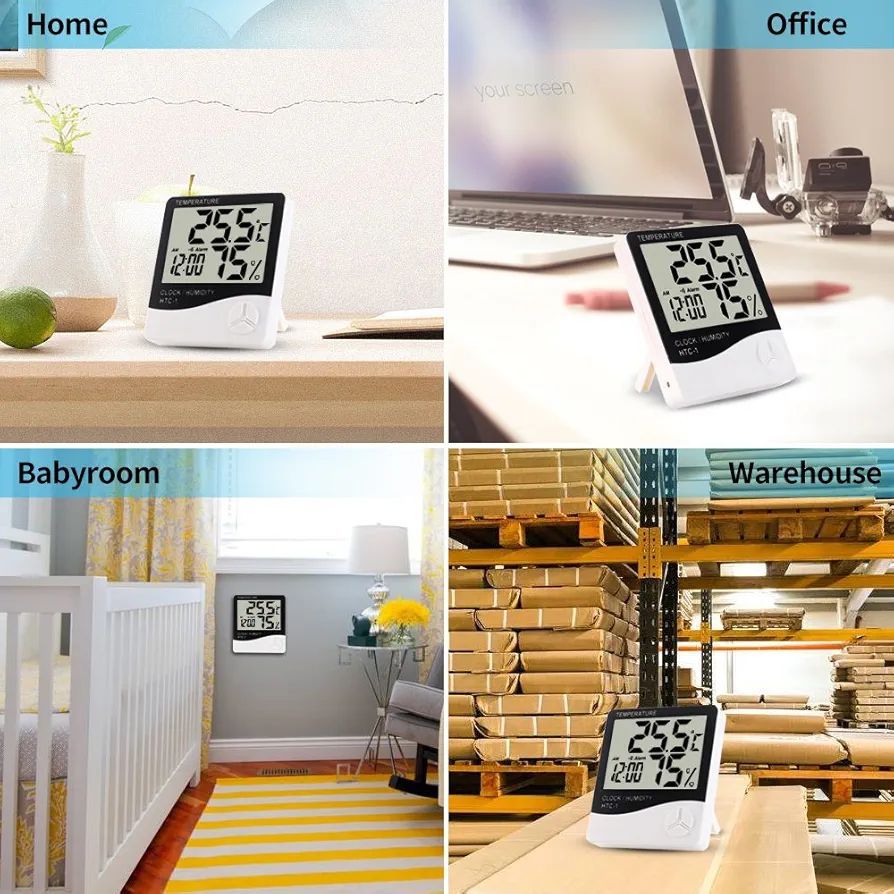 Indoor Digital Thermometer Hygrometer, Accurate Room Temperature Gauge ...