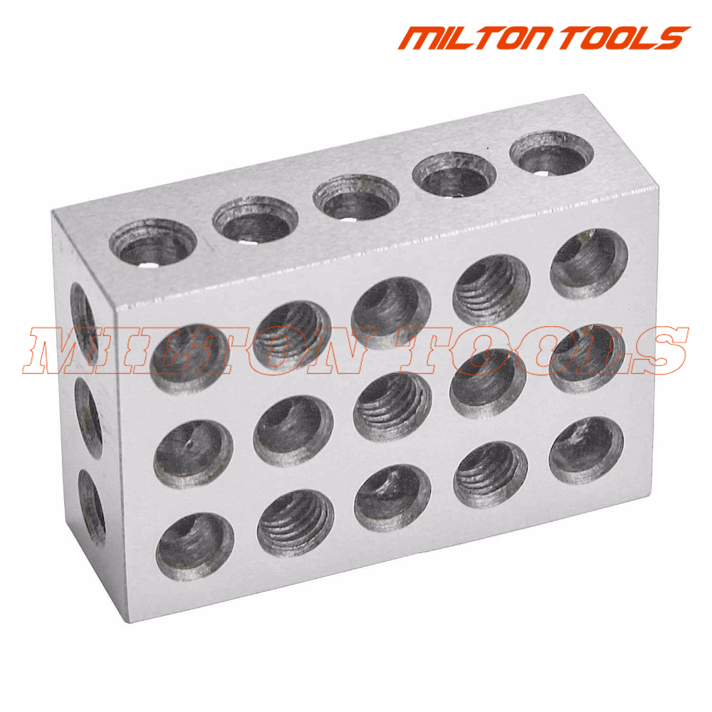 2pcs Hardened Steel 1-2-3" Blocks 0.0001" Precision Matched Machinist 123 Milling Tool 23 Holes 25-50-75mm block gauge. 