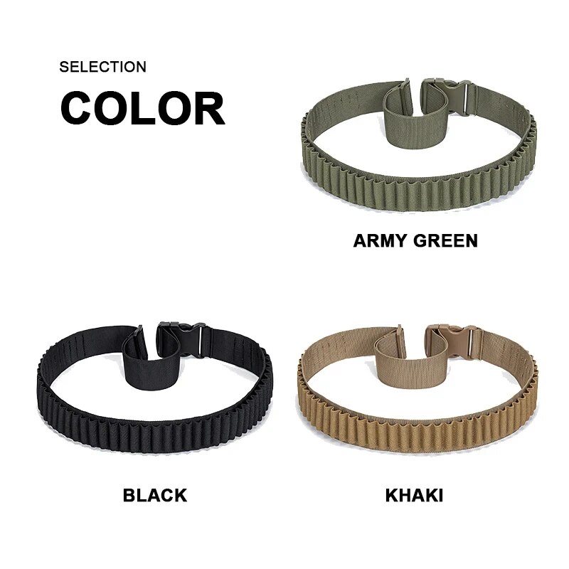 50 Rounds Rifle Bullet Cartridge Bandolier 556 Ammo Belt Shell Holder Hunting Sporting Shooting for 308 Cal. 30-06 .762 AK. 
