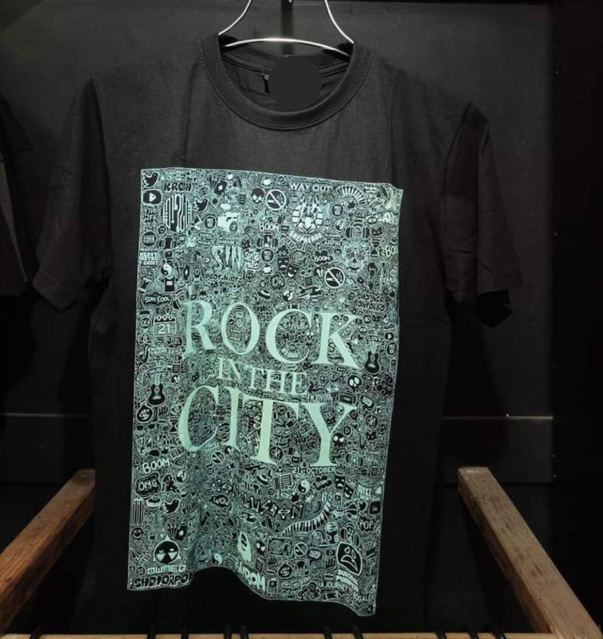 Men’s cotton t-shirt Rock city print on chest