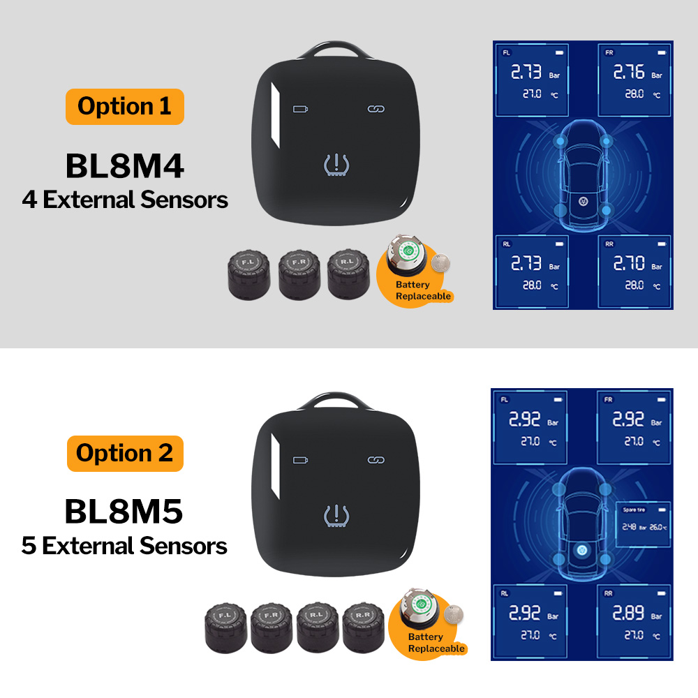 Deelife Car TPMS for Android iOS Tire Pressure Monitoring Control System 4-5 Wheel Tyre Sensor Bluetooth-compatible BLE TMPS. 