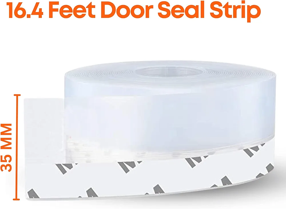 Weather Stripping Door Seal Strip 3M Silicone Self -Adhesive Tape for Bottom of Door, Door Draft Stopper Door Bottom Gap Replacement Strip Roll Soundproof. 