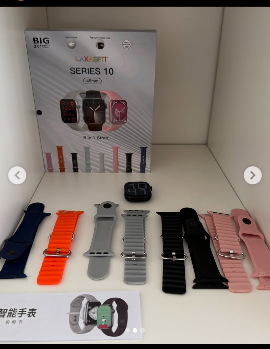 LaxasFit Series 10 Smart Watch (45MM) – 2.01” Big Infinite Display, 8-in-1 Strap Set, Fitness & Sports Tracker, Wireless Charging, Bluetooth Smartwatch ⌚📱🏃‍♂️. 