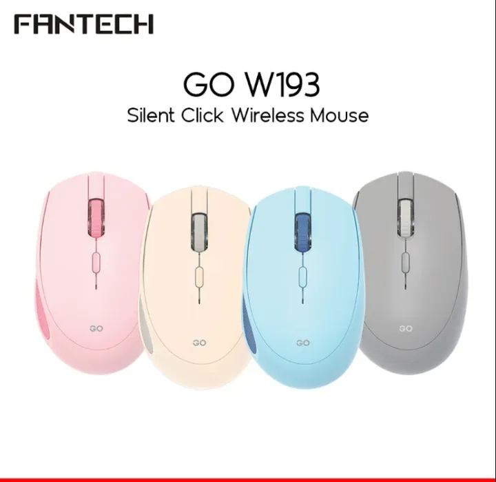 Fantech Go W193 Silent Click Dual Mode Wireless Mouse – Pink Color. 