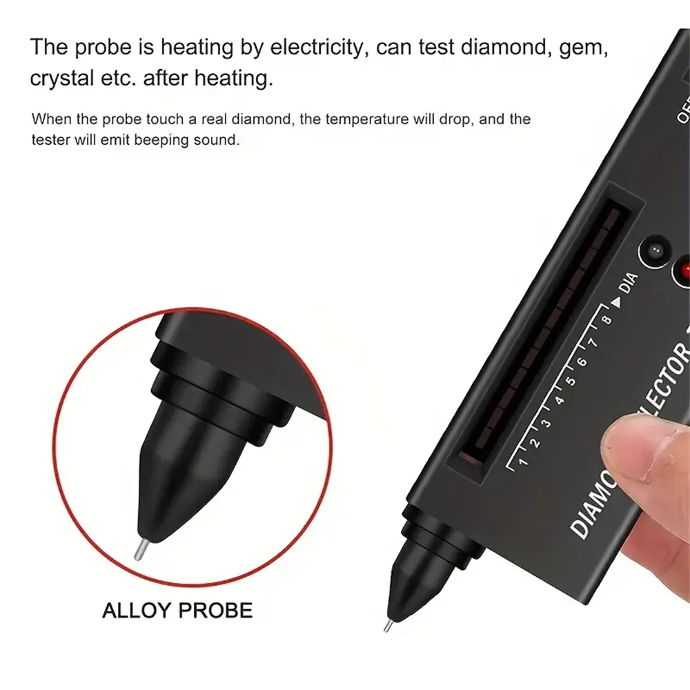 Diamond Tester Portable Gemstone Selector Tool LED Indicator Accurate Reliable Jewelry Test Tool For Jewelry Jade Ruby. 