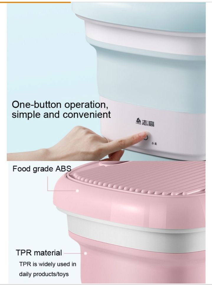 Mini foldable washing machine top loading portable easy to store carry. 
