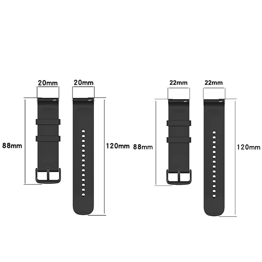 20mm 22mm Band For Haylou watch R8 S8/Watch 2 Pro (LS02 Pro)/RT3 RS3 GST/RS4 Plus/LS02 Silicone Replacement Bracelet Watch Strap. 