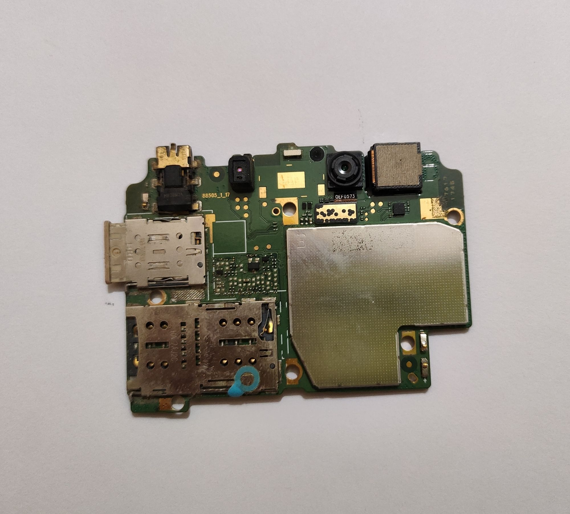 Original Redmi Note 7 complete motherboard setup with front camera and rear camera combo. 