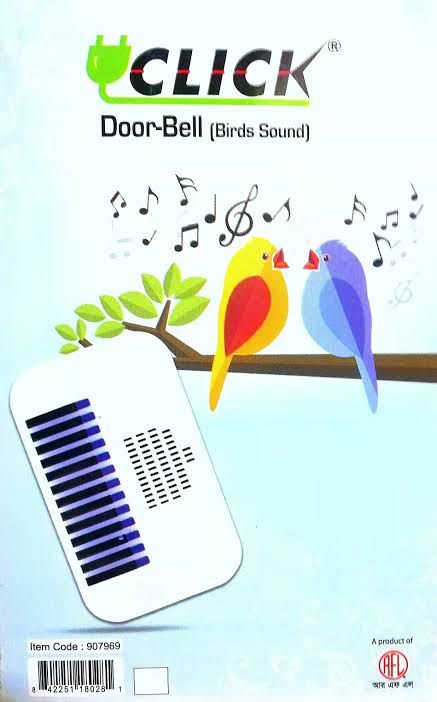 CLICK AC/DC Ding Dong Calling Door Bell Electronic Click  Piano Design Door AC/DC Calling Bell Sweet Sound For Home and Office. 