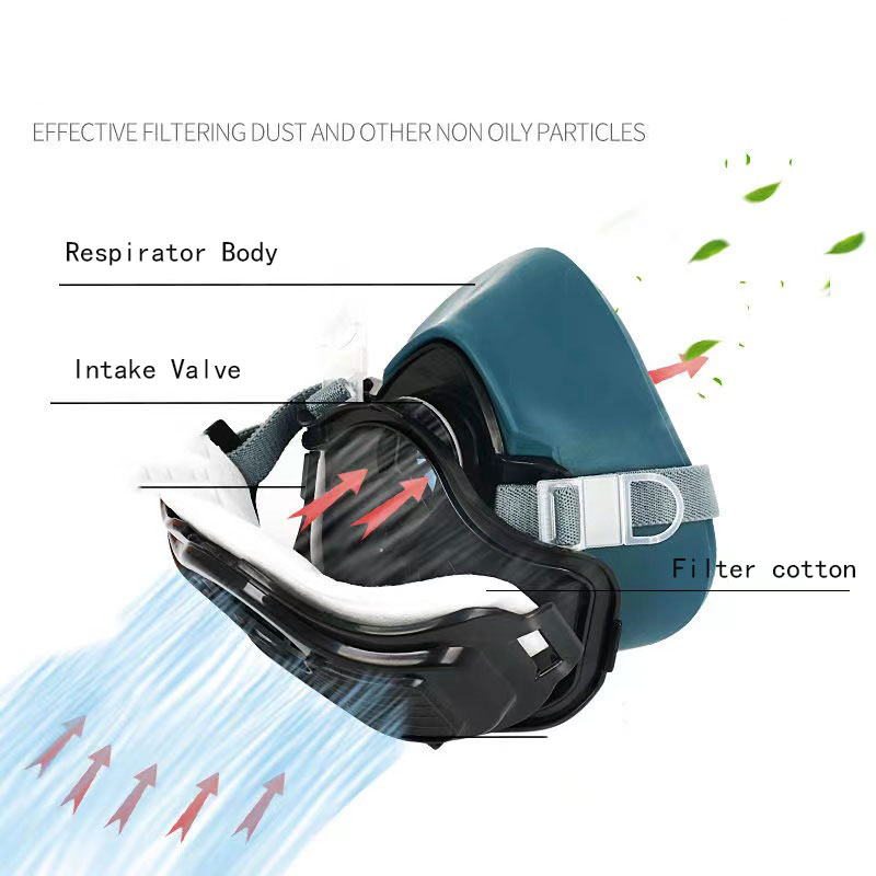 Silicone Dustproof Filter Mask Suitable For Spray Paint House Decoration Grinding Dust Respirator Self-Priming Filter Dust Mask. 